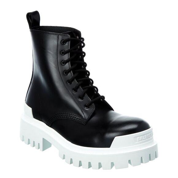 Balenciaga Strike Leather Bootie, Black - Picture 1 of 5